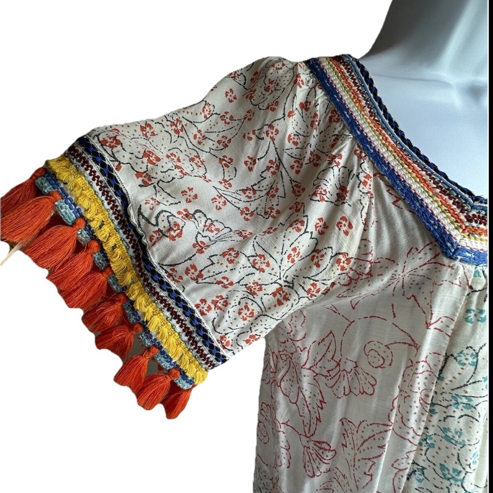 Anthropologie Blue Boxy Short Sleeve Blouse - Picture 3 of 8